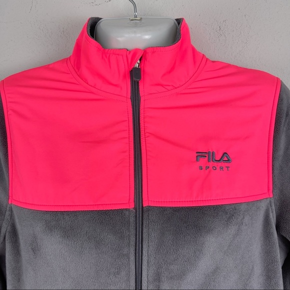 Fila Sport Full Zip Fleece Grey pink active jacket - Picture 5 of 16